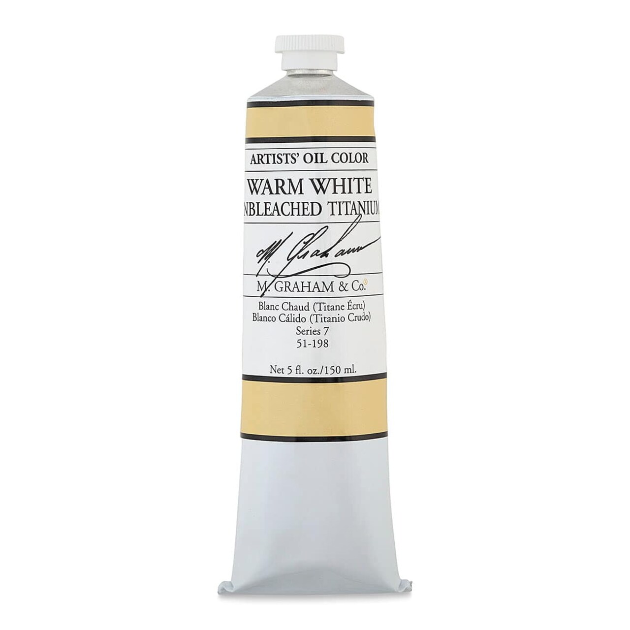 M. Graham Artists' Oil Color - Warm White (Unbleached Titanium), 150 ml Tube